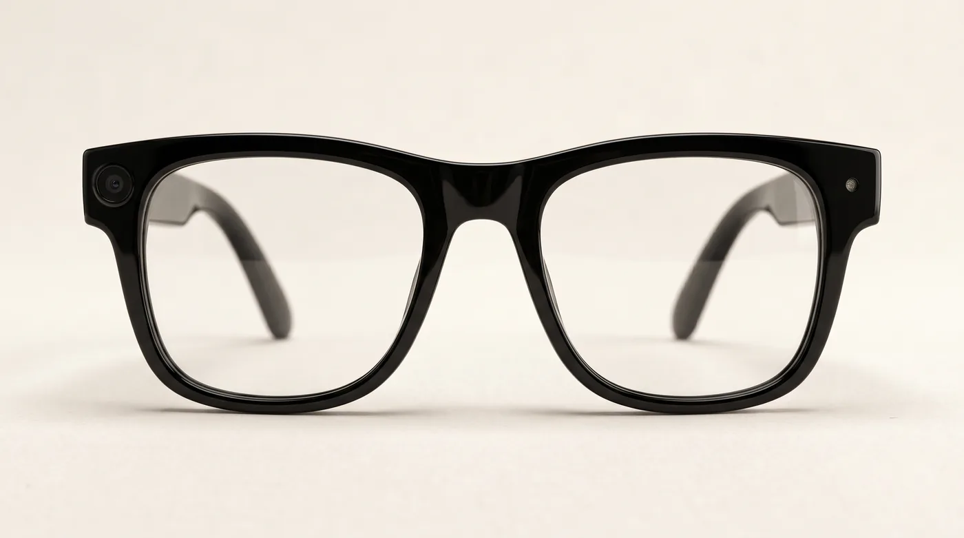 Cokian Vista Plus AG18 from the front: the camera sits in the corner of one lens rim